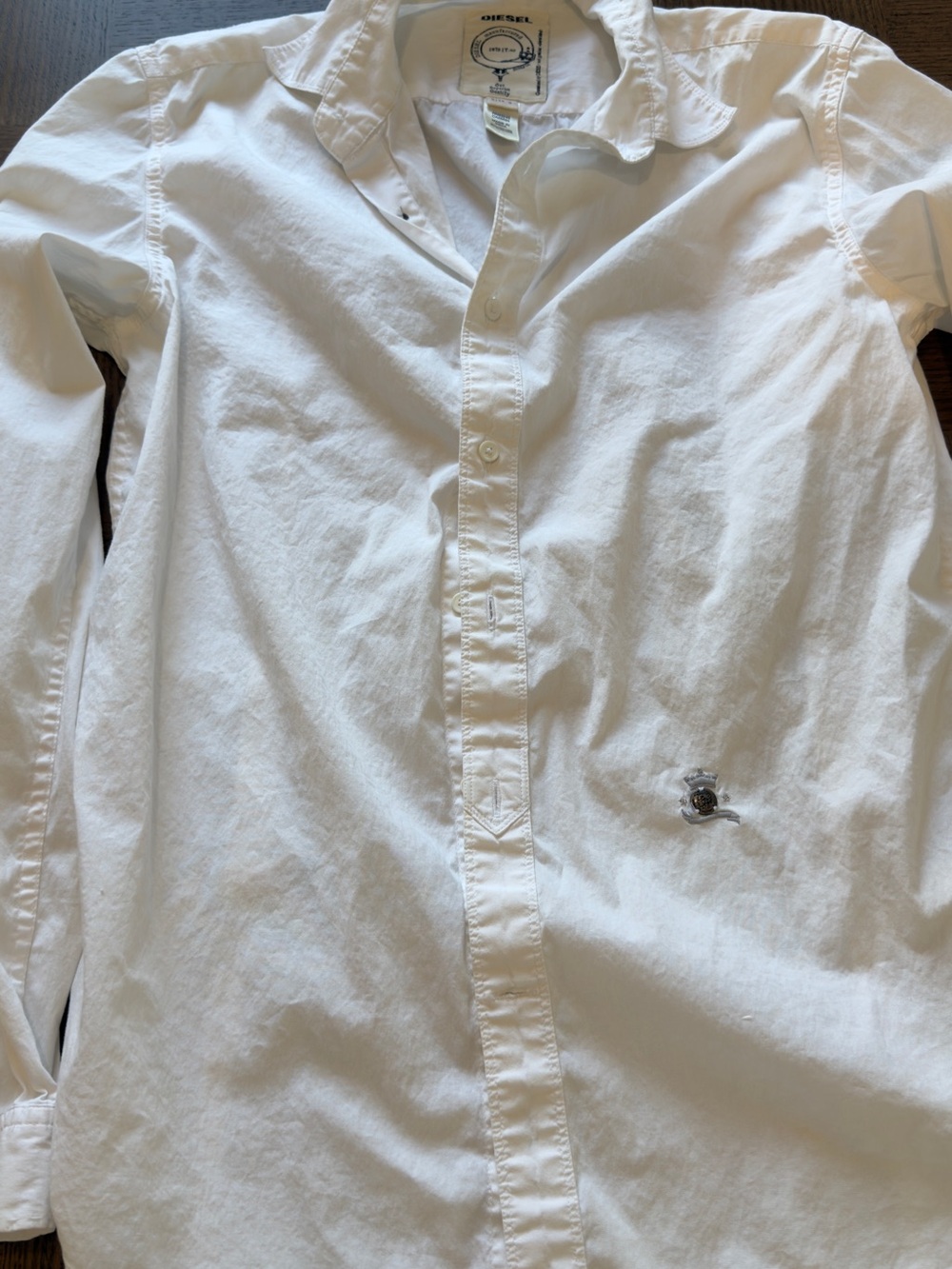 Diesel White Long-Sleeve Button-Up Shirt